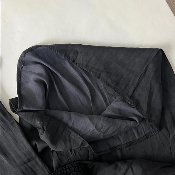 ZARA Black Wide Leg Flowy Pull On Pants Pockets Size Small - Picture 8 of 8